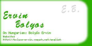 ervin bolyos business card